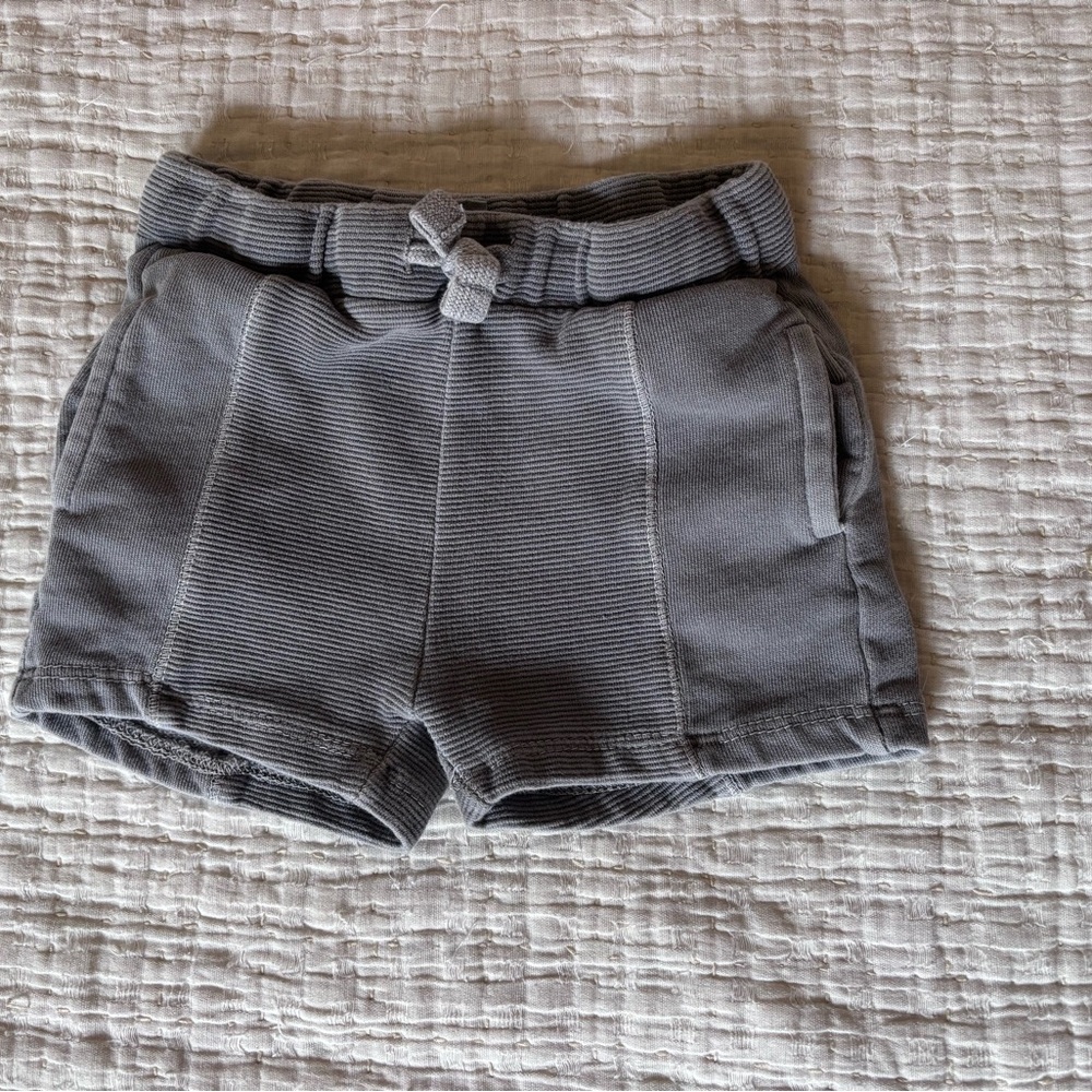 Zara Kids Gray/Blue Ribbed Shorts